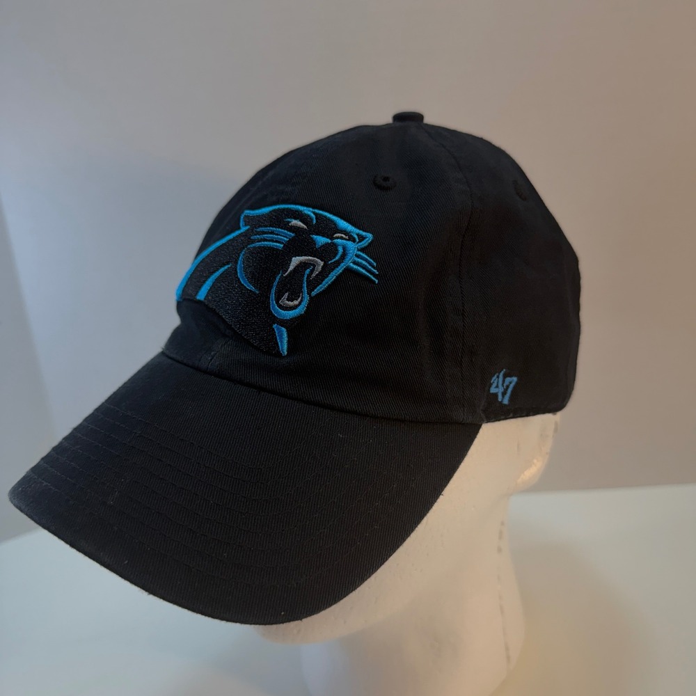 Carolina Panthers '47 Hat Mens OSFA Black NFL Embroidered Strapback Cap